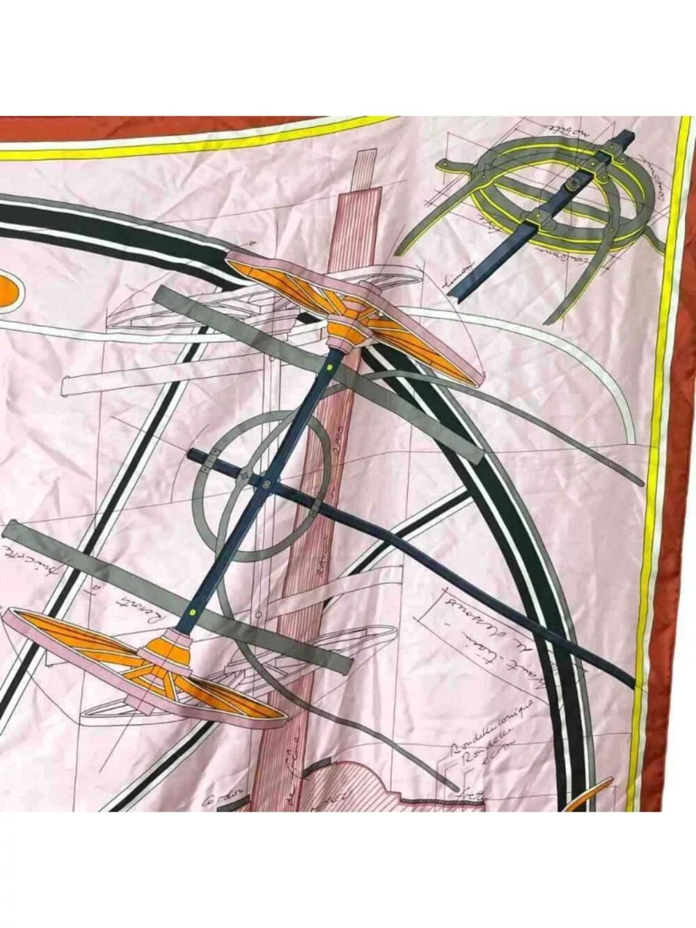 Hermes Petit Duc Project de Voiture 140 Scarf Shawl Large Silk Orange